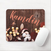 Personalisierte Baumwollzweig der Maus auf dunklem Mousepad (Mit Mouse)