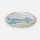 Personalisierte Beach Arrow Hochzeiten Teller (Schrägansicht)