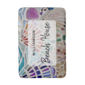 Personalisierte Beach House-Muscheln Badematte (Vorderseite Vertikal)