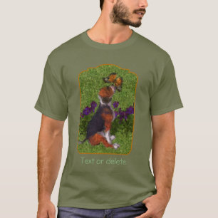 Personalisierte Beagle-Welpen-Schmetterlinge-Hunde T-Shirt