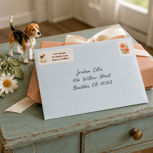 Personalisierte Beagle-Wildblume 