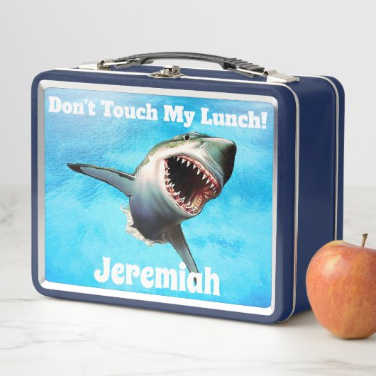 Personalisierte beängstigende Haifisch-Zähne Metall Brotdose (Beispiel)