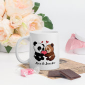 Personalisierte Bear Couple Names Kaffeetasse