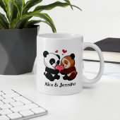 Personalisierte Bear Couple Names Kaffeetasse