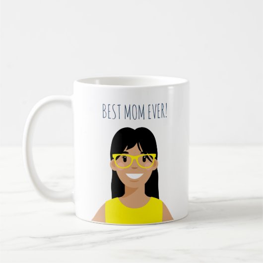 Personalisierte bearbeitbare beste Mama je Kaffeetasse (Links)