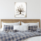 Personalisierte bearbeitbare Fingerabdruckbaum-Lei Leinwanddruck (Insitu (Schlafzimmer))