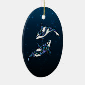 Personalisierte Beautiful Orca Whales Wedding Keramik Ornament (Rechts)