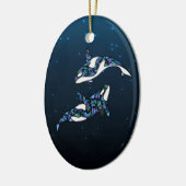 Personalisierte Beautiful Orca Whales Wedding Keramik Ornament (Links)