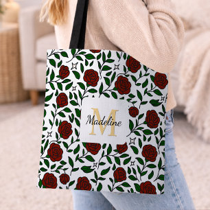 Personalisierte Beauty and Beast Garden Rose Name Tasche