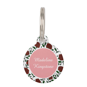 Personalisierte Beauty and Beast Gartenrose Name R Haustiermarke