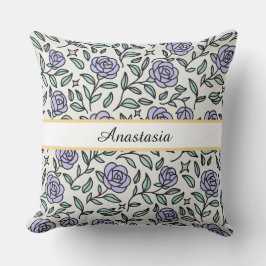 Personalisierte Beauty Beast Garden Rose Lila Kissen