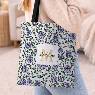 Personalisierte Beauty Beast Garden Rose Lila Tasche