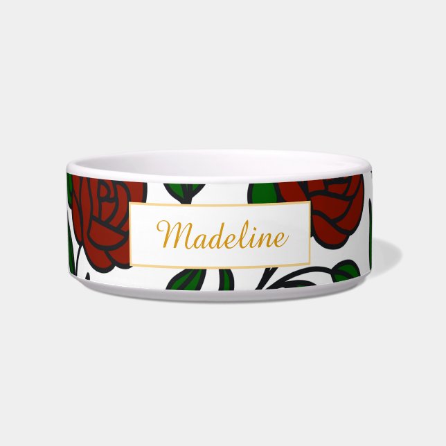 Personalisierte Beauty und Beast Gartenrose Name R Napf (Vorderseite)