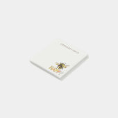 Personalisierte Bee Happy Post-it Klebezettel (angewinkelt)