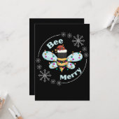 Personalisierte Bee Merry Karte (Vorderseite/Rückseite Beispiel)