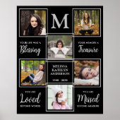 Personalisierte Beerdigung 6 Foto Collage Memorial Poster (Vorne)