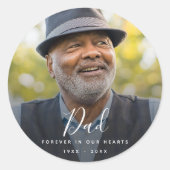 Personalisierte Beerdigung des Lebens Runder Aufkleber (Vorderseite)