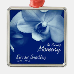 Personalisierte Begräbnis- Erinnerungsverzierung Silbernes Ornament