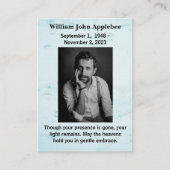 Personalisierte Begräbniskarte mit Foto Telefonnummerkarte (Vorderseite)