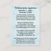 Personalisierte Begräbniskarte mit Foto Telefonnummerkarte (Rückseite)