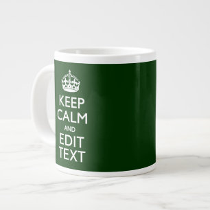 Personalisierte Behalt-Ruhe und ein grüner Text-D Jumbo-Tasse