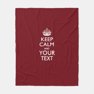 Personalisierte Behalt-Ruhe und Ihr Text-Burgund Fleecedecke