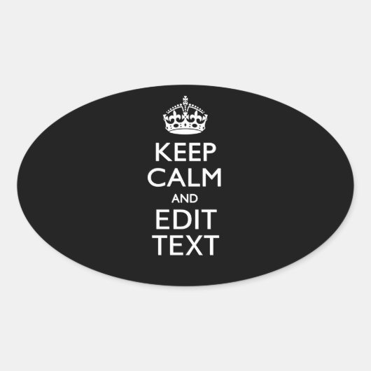 Personalisierte BEHALTEN CALM haben Ihren Text auf Ovaler Aufkleber (Vorderseite)