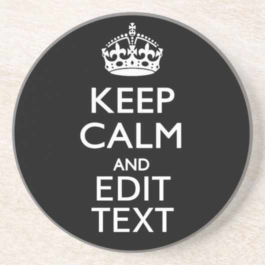 Personalisierte BEHALTEN CALM haben Ihren Text auf Sandstein Untersetzer (Vorne)