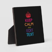 Personalisierte BEHALTEN CALM haben Ihren Text meh Fotoplatte (Vorderseite)