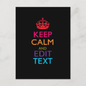 Personalisierte BEHALTEN CALM haben Ihren Text meh Postkarte (Vorderseite)