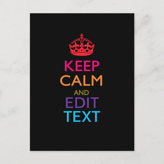 Personalisierte BEHALTEN CALM haben Ihren Text meh Postkarte (Vorderseite)