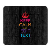 Personalisierte BEHALTEN CALM haben Ihren Text meh Schneidebrett (Vorderseite)