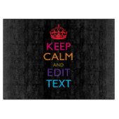 Personalisierte BEHALTEN CALM haben Ihren Text meh Schneidebrett (Vorderseite)