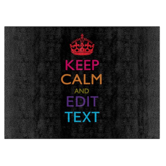 Personalisierte BEHALTEN CALM haben Ihren Text meh Schneidebrett (Vorderseite)