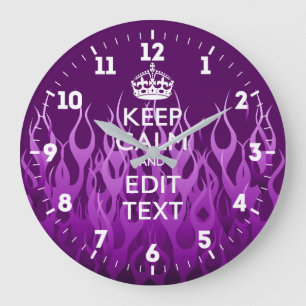 Personalisierte Behalten Ruhe Erhalten Sie Lila Fl Große Wanduhr