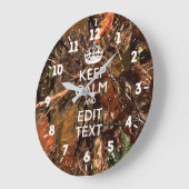 Personalisierte Behalten Ruhe Ihren Text auf Herbs Große Wanduhr (Winkel)