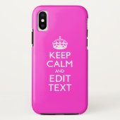 Personalisierte Behalten Ruhe Text auf Hot Pink ha Case-Mate iPhone Hülle (Rückseite)