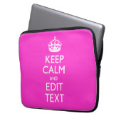 Personalisierte Behalten Ruhe Text auf Hot Pink ha Laptopschutzhülle (Vorderseite Links)