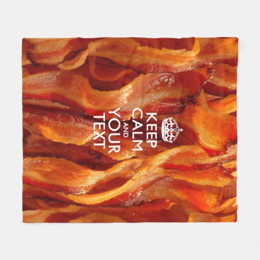 Personalisierte Behalten Ruhe und Ihr Bacon Fleecedecke (Vorderseite (Horizontal))