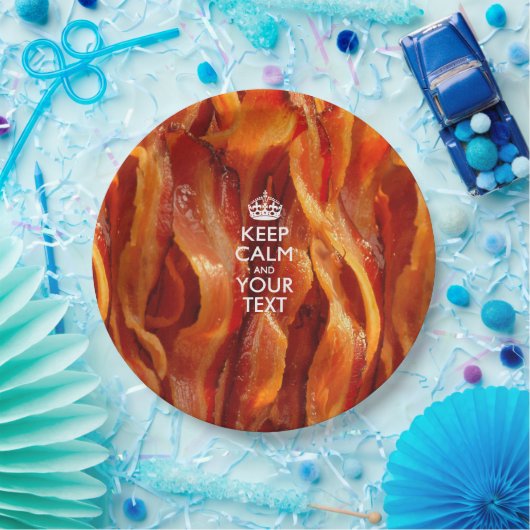 Personalisierte Behalten Ruhe und Ihr Bacon Pappteller (Party)