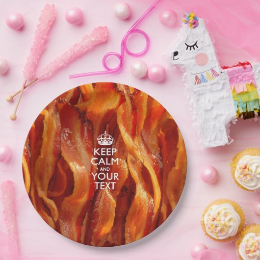 Personalisierte Behalten Ruhe und Ihr Bacon Pappteller (Party)