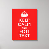 Personalisierte Behalten Ruhe und Ihr Text rot kla Leinwanddruck (Vorderseite)