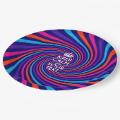 Personalisierte Behalten Ruhe und mehrfarbiger Tex Pappteller (Schrägansicht)