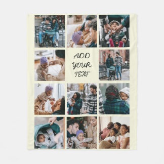 Personalisierte Beige 11 FotoCollage Fleecedecke