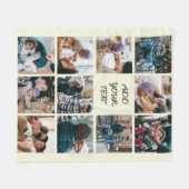 Personalisierte Beige 11 FotoCollage Fleecedecke (Vorderseite (Horizontal))