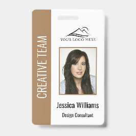 Personalisierte Beige Corporate Employee Security Ausweis