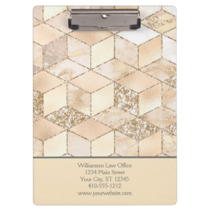 Personalisierte Beige Creme Neutrale Farben Geomet Klemmbrett
