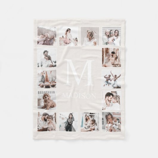 Personalisierte Beige für benutzerdefinierte FotoC Fleecedecke (Vorderseite)