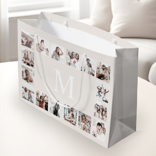 Personalisierte Beige für benutzerdefinierte FotoC Große Geschenktüte