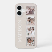 Personalisierte Beige für benutzerdefinierte FotoC iPhone 16 Hülle (Rückseite)